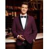 COOFANDY Men’s Tuxedo Jacket One Button Dress Suit Blazer Jacket for Wedding Dinner Prom Party(Wine Red)