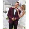 COOFANDY Men’s Tuxedo Jacket One Button Dress Suit Blazer Jacket for Wedding Dinner Prom Party(Wine Red)