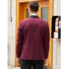 COOFANDY Men’s Tuxedo Jacket One Button Dress Suit Blazer Jacket for Wedding Dinner Prom Party(Wine Red)