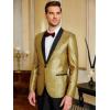 COOFANDY Men’s Tuxedo Jacket Slim Fit Shawl Lapel Blazer One Button Suit Jackets for Party Prom Wedding Dinner(Golden Yellow)
