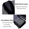 COOFANDY Men’s Tuxedo Jacket Slim Fit Shawl Lapel Blazer One Button Suit Jackets for Party Prom Wedding Dinner(Pat2-black)