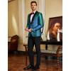 COOFANDY Men’s Tuxedo Jacket Slim Fit Shawl Lapel Blazer One Button Suit Jackets for Party Prom Wedding Dinner(Shiny Blue)