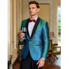 COOFANDY Men’s Tuxedo Jacket Slim Fit Shawl Lapel Blazer One Button Suit Jackets for Party Prom Wedding Dinner(Shiny Blue)
