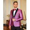 COOFANDY Men’s Tuxedo Jacket Slim Fit Shawl Lapel Blazer One Button Suit Jackets for Party Prom Wedding Dinner(Shiny Pink)