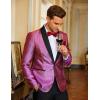 COOFANDY Men’s Tuxedo Jacket Slim Fit Shawl Lapel Blazer One Button Suit Jackets for Party Prom Wedding Dinner(Shiny Pink)