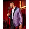 COOFANDY Men’s Tuxedo Jacket Slim Fit Shawl Lapel Blazer One Button Suit Jackets for Party Prom Wedding Dinner(Shiny Purple)