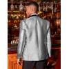 COOFANDY Men’s Tuxedo Jacket Slim Fit Shawl Lapel Blazer One Button Suit Jackets for Party Prom Wedding Dinner(Shiny Silver)