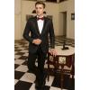 COOFANDY Mens Tuxedo Jacket Slim Fit Velvet Blazer One Button Suit Jacket for Wedding Prom Party(Black)