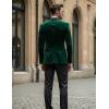 COOFANDY Mens Tuxedo Jacket Slim Fit Velvet Blazer One Button Suit Jacket for Wedding Prom Party(Green)