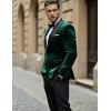 COOFANDY Mens Tuxedo Jacket Slim Fit Velvet Blazer One Button Suit Jacket for Wedding Prom Party(Green)