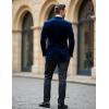 COOFANDY Mens Tuxedo Jacket Slim Fit Velvet Blazer One Button Suit Jacket for Wedding Prom Party(Navy Blue)
