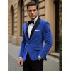 COOFANDY Mens Tuxedo Jacket Slim Fit Velvet Blazer One Button Suit Jacket for Wedding Prom Party(Royal Blue)