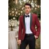 COOFANDY Mens Tuxedo Jacket Wedding Suit Jacket Slim Fit Blazer Jacket for Dinner, Prom, Party(Red)