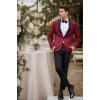COOFANDY Mens Tuxedo Jacket Wedding Suit Jacket Slim Fit Blazer Jacket for Dinner, Prom, Party(Red)