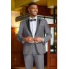 COOFANDY Mens Tuxedo Suit Set Slim Fit 2 Piece One Button Christmas Blazer Jacket Pants for Wedding,Dinner,Prom(Dark Gray)