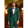 COOFANDY Mens Tuxedo Suit Set Slim Fit 2 Piece One Button Christmas Blazer Jacket Pants for Wedding,Dinner,Prom(Green)
