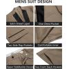 COOFANDY Mens Tuxedo Suit Set Slim Fit 2 Piece One Button Christmas Blazer Jacket Pants for Wedding,Dinner,Prom(Khaki)