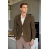 COOFANDY Mens Tweed Blazer Slim Fit Casual Sport Coat Two Button Knit Suit Jacket(Brown)