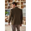 COOFANDY Mens Tweed Blazer Slim Fit Casual Sport Coat Two Button Knit Suit Jacket(Brown)