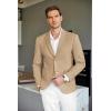 COOFANDY Mens Tweed Blazer Slim Fit Casual Sport Coat Two Button Knit Suit Jacket(Khaki)