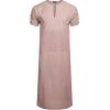 COOFANDY Men’s V-Neck Linen Robe Short Sleeve Kaftan Thobe Long Gown Casual Shirt for Beach, Summer(Dark Pink)