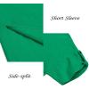 COOFANDY Men’s V-Neck Linen Robe Short Sleeve Kaftan Thobe Long Gown Casual Shirt for Beach, Summer(Deep Green)