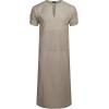 COOFANDY Men’s V-Neck Linen Robe Short Sleeve Kaftan Thobe Long Gown Casual Shirt for Beach, Summer(Khaki)