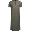 COOFANDY Men’s V-Neck Linen Robe Short Sleeve Kaftan Thobe Long Gown Casual Shirt for Beach, Summer(Olive Green)
