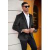 COOFANDY Men’s Velvet Tuxedo Floral Blazer Jacket One Button Shawl Lapel Suit Jacket for Dinner Prom Party Wedding(Black(solid))