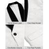 COOFANDY Men’s Velvet Tuxedo Floral Blazer Jacket One Button Shawl Lapel Suit Jacket for Dinner Prom Party Wedding(White)