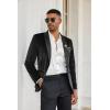 COOFANDY Men’s Velvet Tuxedo One Button Jacket Dinner Prom Wedding Blazer Jacket(Black)