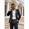 COOFANDY Men’s Velvet Tuxedo One Button Jacket Dinner Prom Wedding Blazer Jacket(Black)