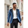 COOFANDY Men’s Velvet Tuxedo One Button Jacket Dinner Prom Wedding Blazer Jacket(Blue)