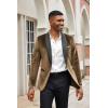 COOFANDY Men’s Velvet Tuxedo One Button Jacket Dinner Prom Wedding Blazer Jacket(Brown)