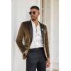 COOFANDY Men’s Velvet Tuxedo One Button Jacket Dinner Prom Wedding Blazer Jacket(Brown)