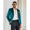 COOFANDY Men’s Velvet Tuxedo One Button Jacket Dinner Prom Wedding Blazer Jacket(Light Blue)