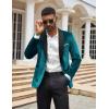 COOFANDY Men’s Velvet Tuxedo One Button Jacket Dinner Prom Wedding Blazer Jacket(Light Blue)