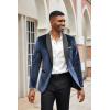 COOFANDY Men’s Velvet Tuxedo One Button Jacket Dinner Prom Wedding Blazer Jacket(Navy Blue)