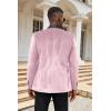 COOFANDY Men’s Velvet Tuxedo One Button Jacket Dinner Prom Wedding Blazer Jacket(Pink)