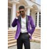 COOFANDY Men’s Velvet Tuxedo One Button Jacket Dinner Prom Wedding Blazer Jacket(Purple)