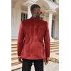 COOFANDY Men’s Velvet Tuxedo One Button Jacket Dinner Prom Wedding Blazer Jacket(Red)