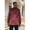 COOFANDY Men’s Velvet Tuxedo One Button Jacket Dinner Prom Wedding Blazer Jacket(Wine Red)