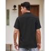 COOFANDY Men’s Vintage Bowling Shirt Short Sleeve Button Down Summer Cuba Beach Shirts(Black Dark Gray)