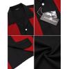 COOFANDY Men’s Vintage Bowling Shirt Short Sleeve Button Down Summer Cuba Beach Shirts(Black Red)