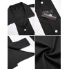 COOFANDY Men’s Vintage Bowling Shirt Short Sleeve Button Down Summer Cuba Beach Shirts(Black White)