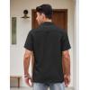 COOFANDY Men’s Vintage Bowling Shirt Short Sleeve Button Down Summer Cuba Beach Shirts(Bowling Black White)