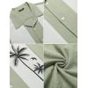 COOFANDY Men’s Vintage Bowling Shirt Short Sleeve Button Down Summer Cuba Beach Shirts(Bowling Green White)