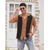 COOFANDY Men’s Vintage Bowling Shirt Short Sleeve Button Down Summer Cuba Beach Shirts(Brown Black)