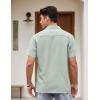COOFANDY Men’s Vintage Bowling Shirt Short Sleeve Button Down Summer Cuba Beach Shirts(Green White)