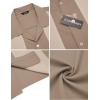 COOFANDY Men’s Vintage Bowling Shirt Short Sleeve Button Down Summer Cuba Beach Shirts(Khaki Light Khaki)